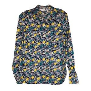 Old Navy Button Up Summer Print Floral Size Medium Long Sleeve